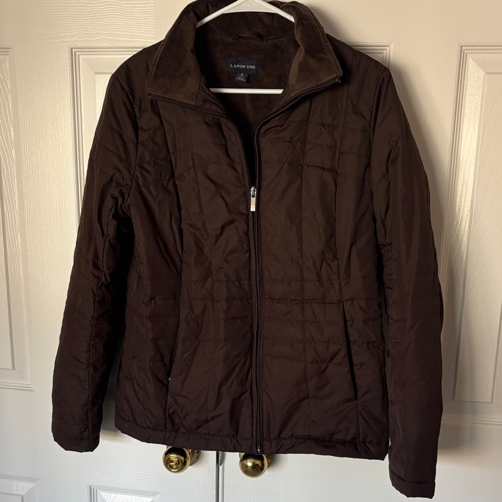 Lands' End Dark Brown Quilted Jacket